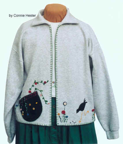 Sweatshirt Jacket Pattern - Connie Hester: fiber collage artist