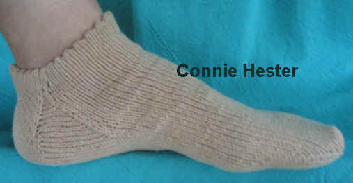 Tennis Footie Sock with Elastic Casing and Reinforced Heel by Connie Hester