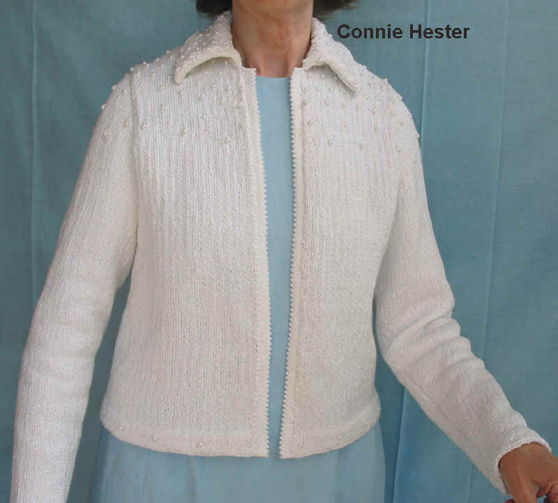 Beaded Knit Jacket with Chanel Collar by Connie Hester
