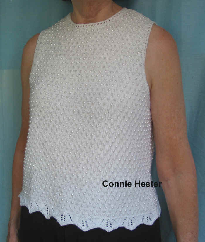 Beaded Knit Top by Connie Hester