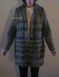 Bulky Knit Coat with Shawl Collar by Connie Hester