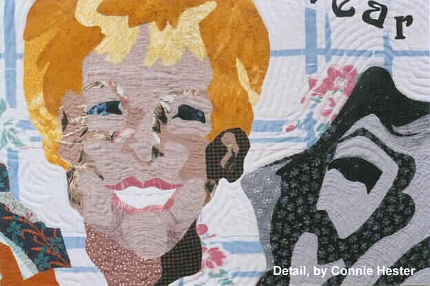 Fabric Art Quilt by Connie Hester of Faces