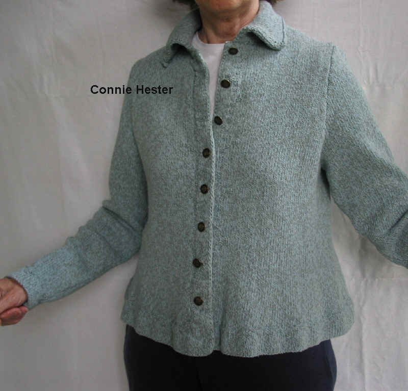 Hemmed Peplum Jacket with Double-Knit Collar by Connie Hester
