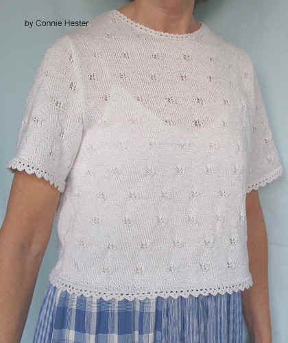 Knit Eyelet Shirt by Connie Hester