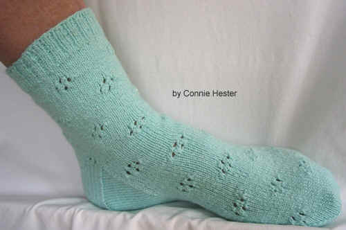 Knit Daisy Eyelet Sock 4 by Connie Hester