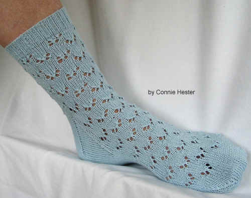 Knit Butterfly Eyelet Sock by Connie Hester