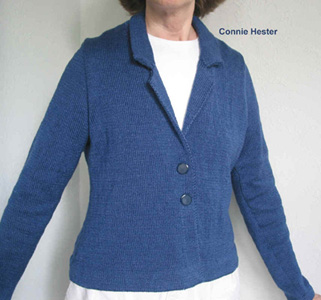 Lapel Collar Knit Jacket with Back Pleat by Connie Hester