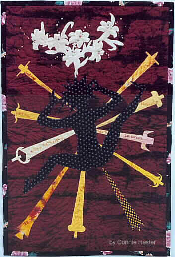 Fabric Art Quilt by Connie Hester of Stabbed