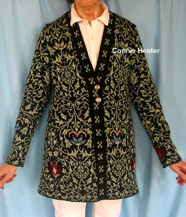 Stranded Jacquard Coat Pattern by Connie Hester