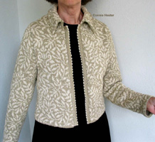 Stranded Knit Jacket with Chanel Collar by Connie Hester