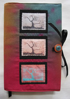 Cloth Book Covers - Fabric Art Cloth Book Covers by Connie Hester with Trees